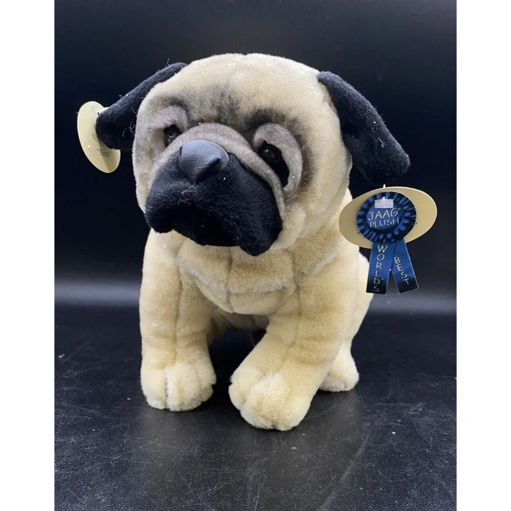 Jaag Pug Puppy Dog Plush Toy 2019 Doggie Tan & Black NWT - Picture 1 of 16
